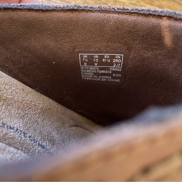 Clarks Wooden Brown Leather Clogs- Clarks Heeled Clog - Paizlee Poppy Size 10 - Picture 13 of 13